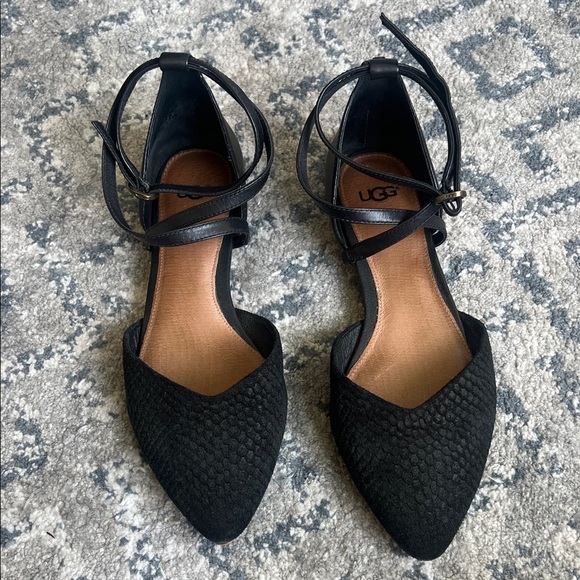 UGG Women's Black Textured Flats - Picture 1 of 4